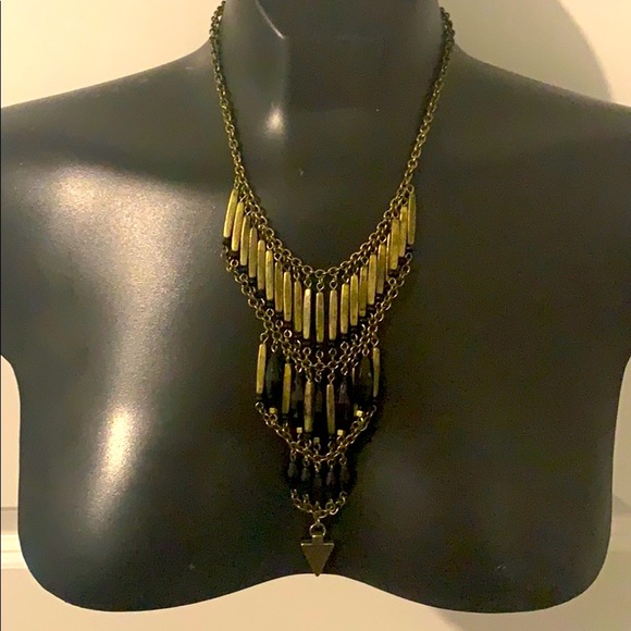 Gold/bronze and black necklace - Picture 1 of 1